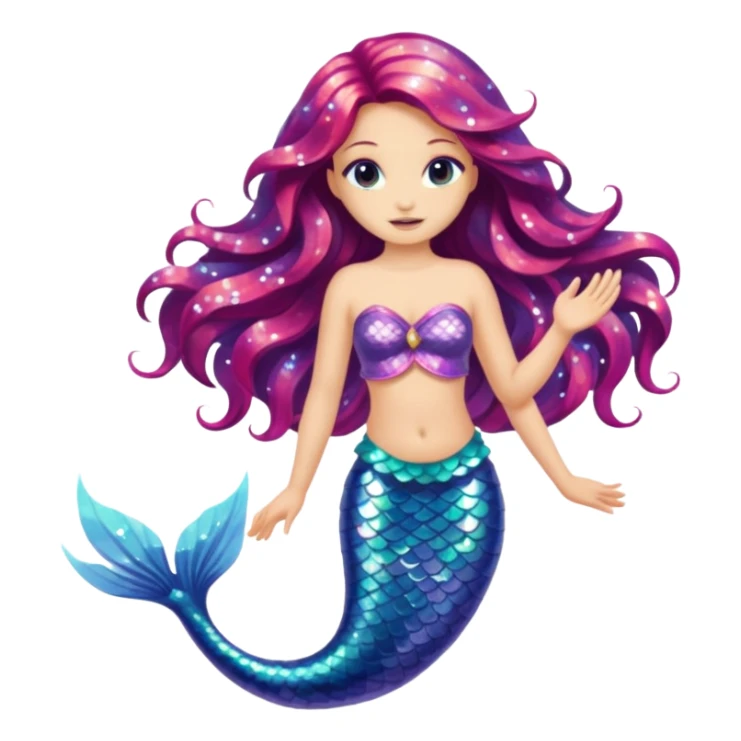 Glitter mermaid sticker
