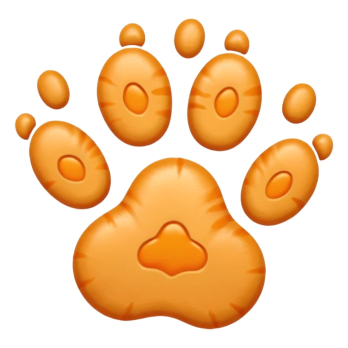 a very light pale pastel yellowy orange pawprint sticker
