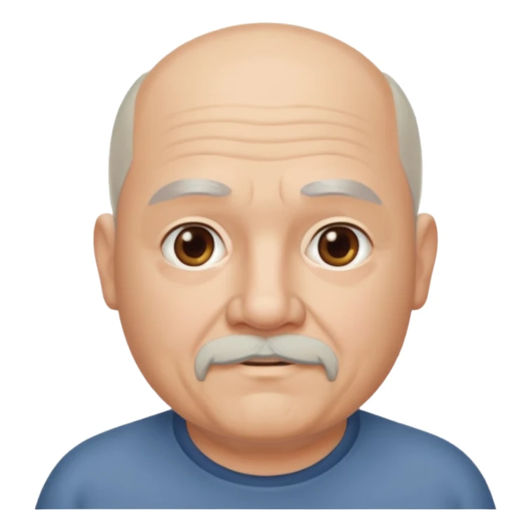 75, goatee, bald, grey side hair, chubby sticker