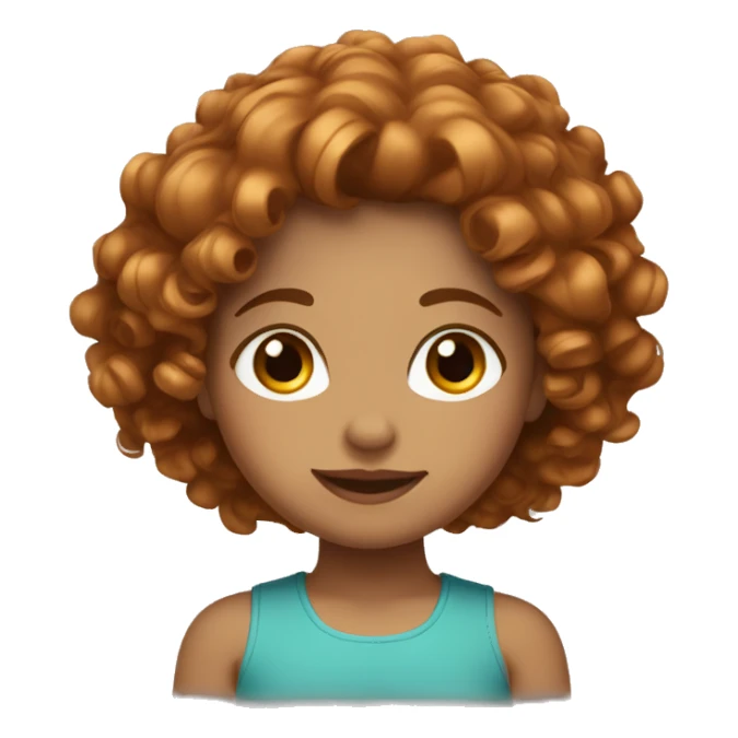 Pretty girl with reddish blonde medium curly brown hair sticker
