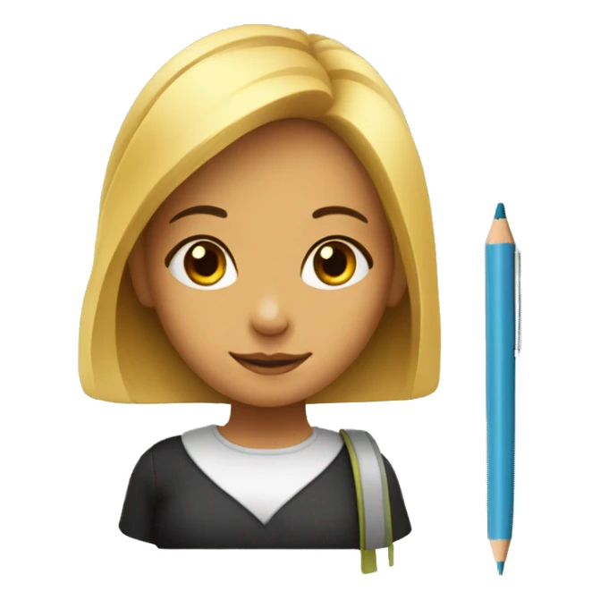 Girl with pen pencil book sticker