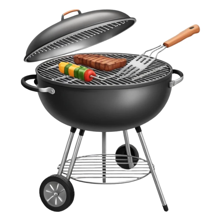 braai barbecue grill, simple colorful style, no text sticker