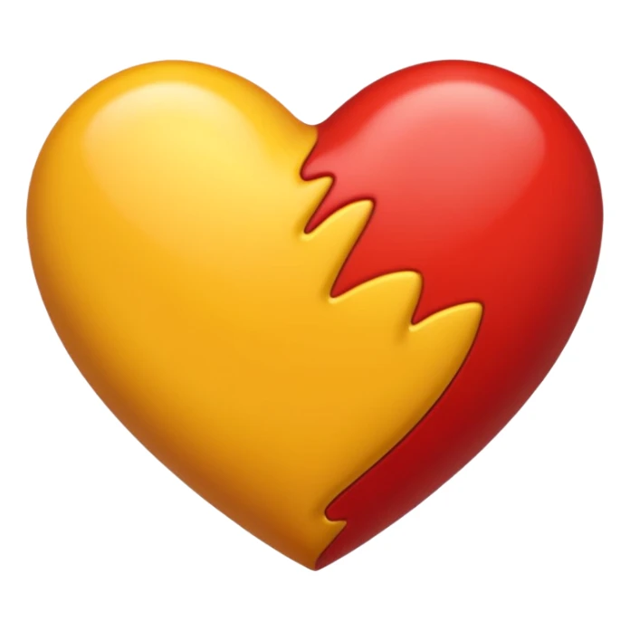 Hazme un corazón amarillo y rojo degradado sticker