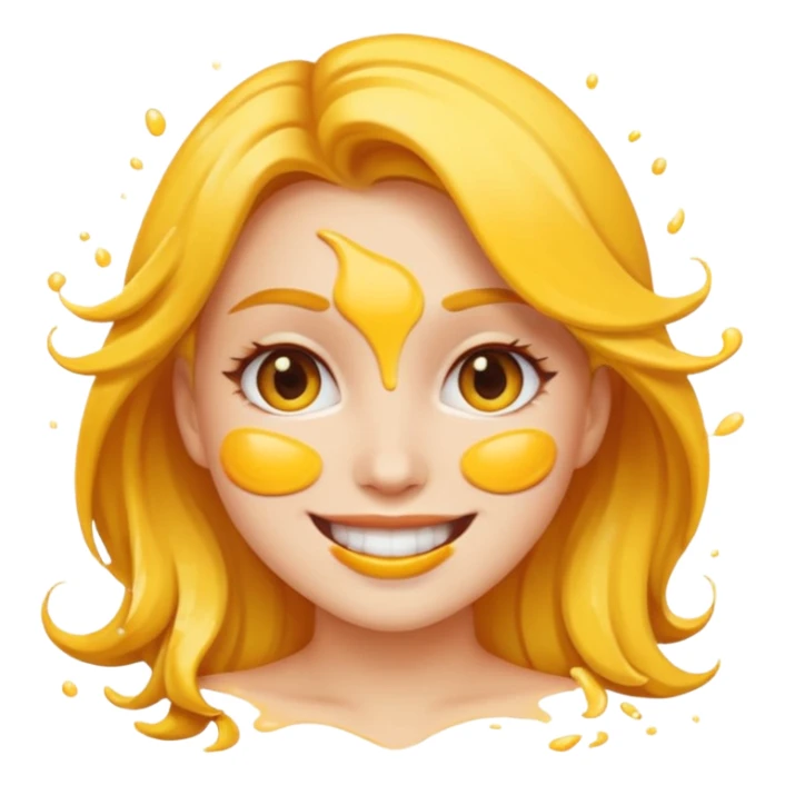 Emoji women, Beatiful, sexy, white splashes in face  sticker