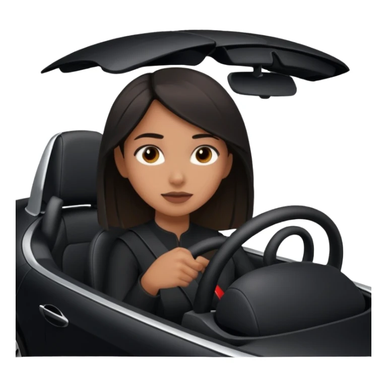 Black Tesla with girl driving sticker