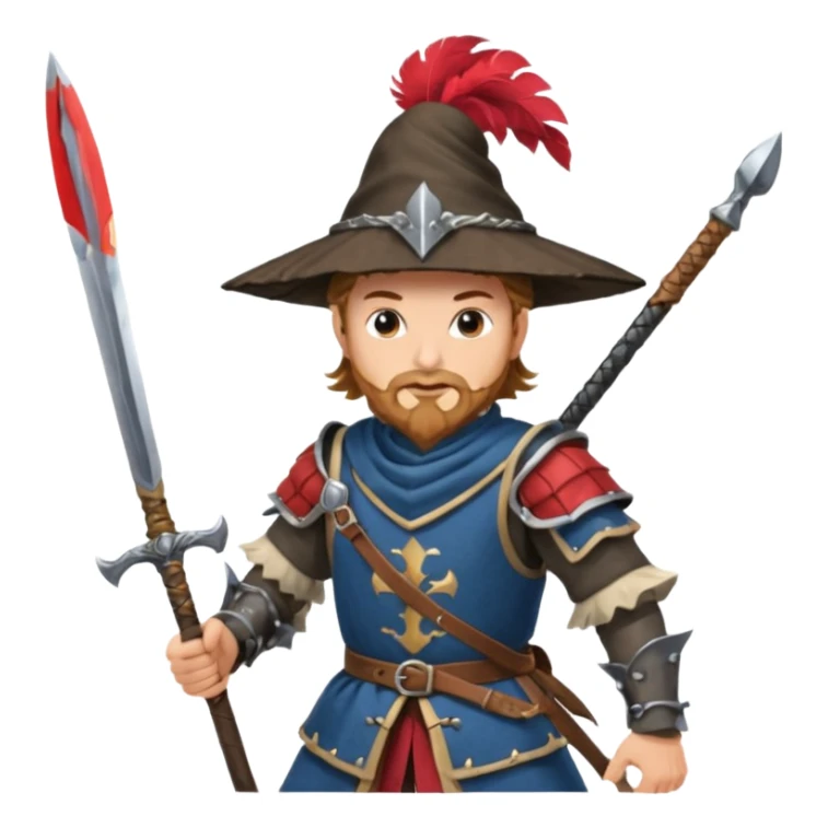 landsknecht swinging a large two handed sword sticker