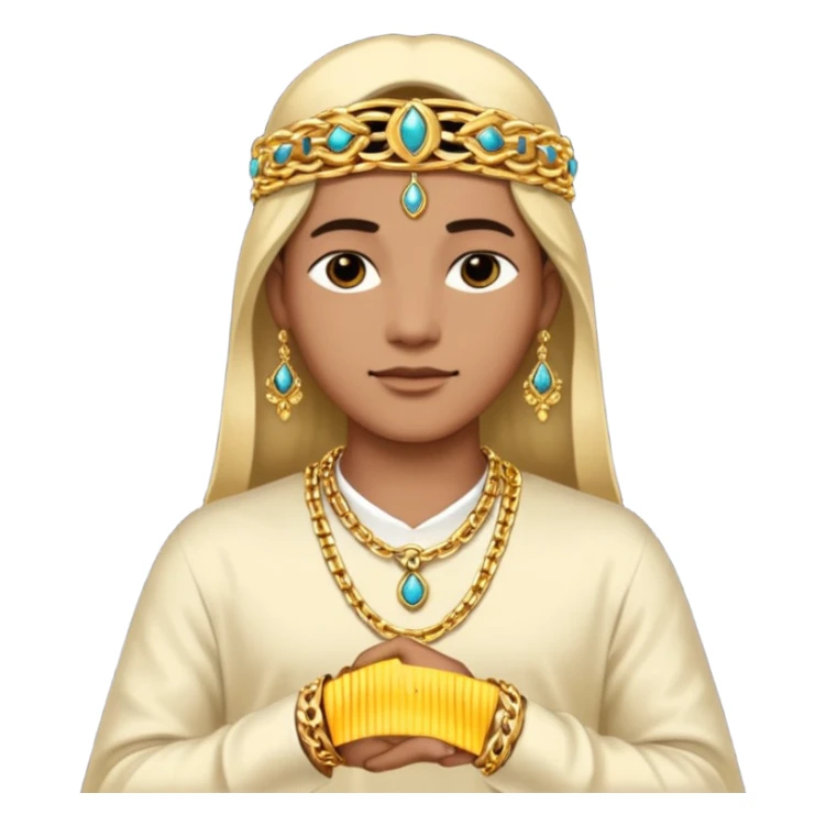 Neck traditional gold chain and gold bangel sticker