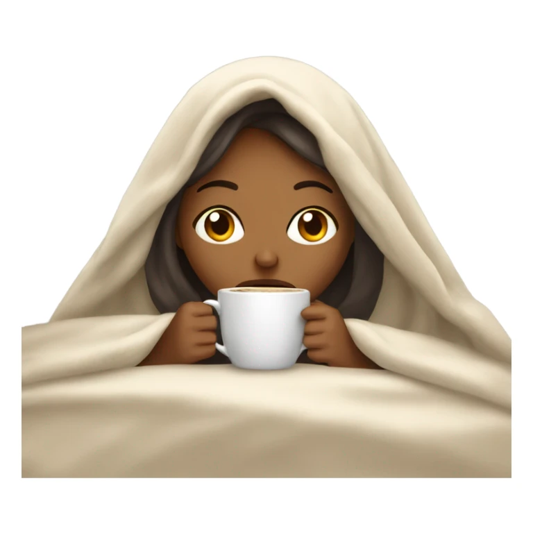 Light girl inside a blanket sipping coffee eyes closed sticker