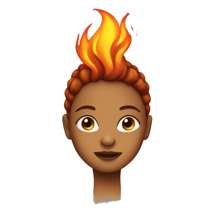 Girl with hair made of fire sticker