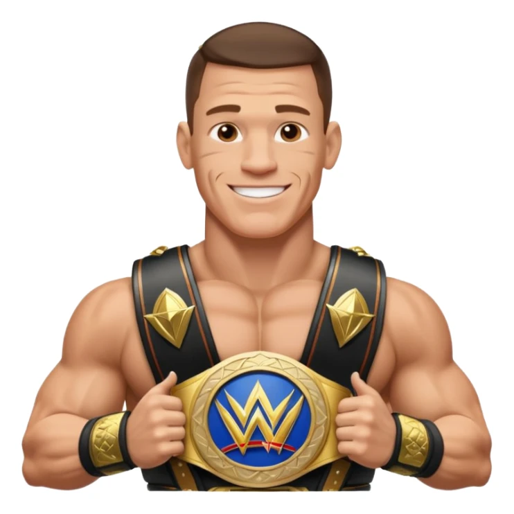 John Cena with wwe championship sticker