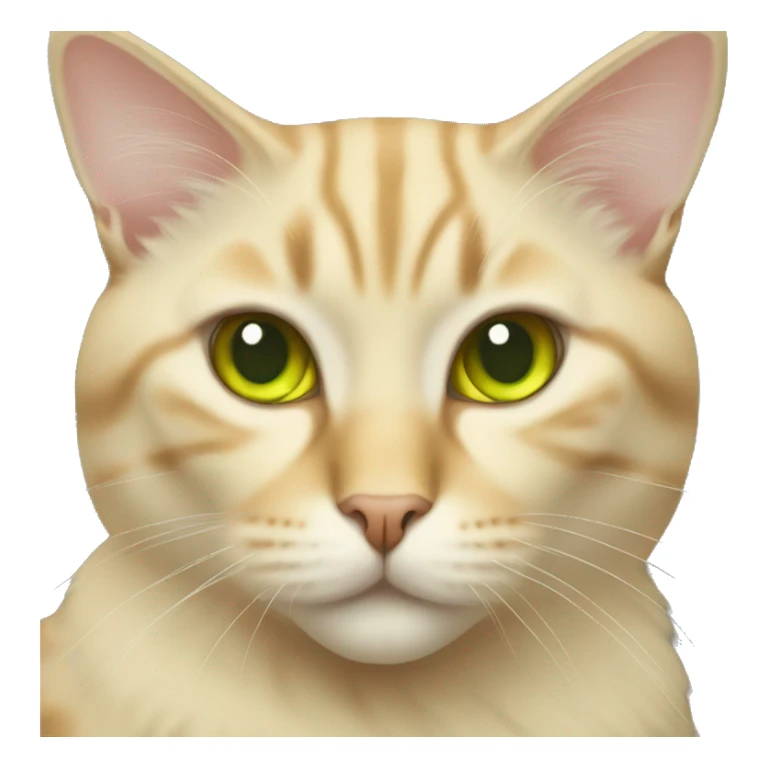beige cat yellow green eyes sticker