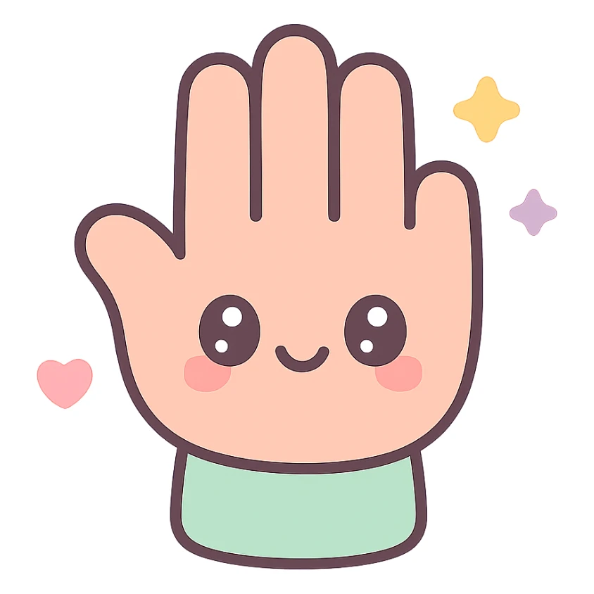 a hand, kawaii style sticker