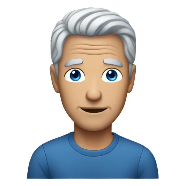 Mature man with gray hair and blue eyes sticker