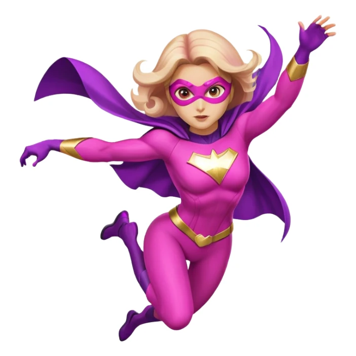pink violet woman superhero flying sticker