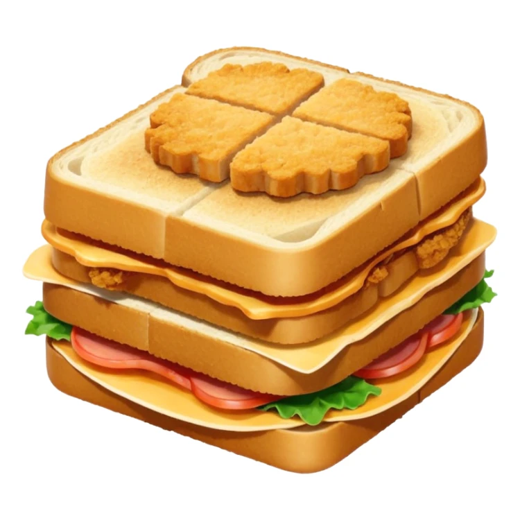 katsu sando sandwich with a bite taken sticker