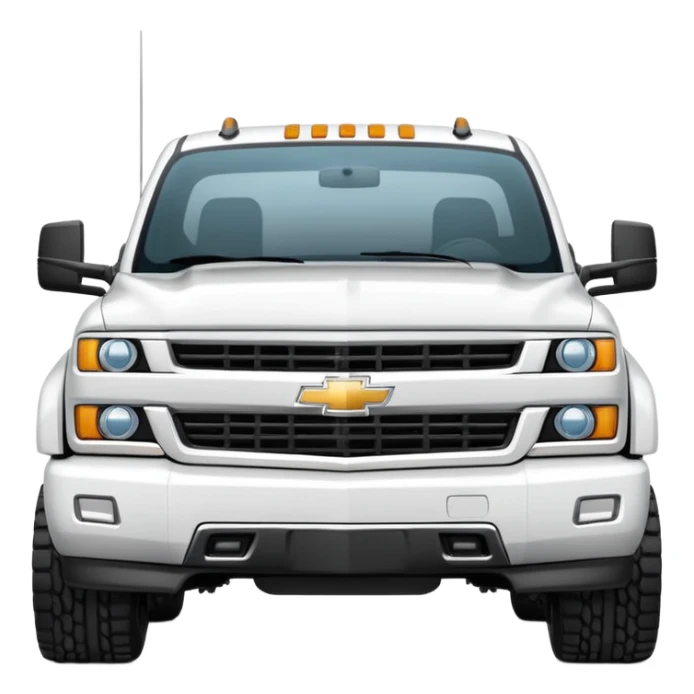 Modern Chevrolet truck in white sticker