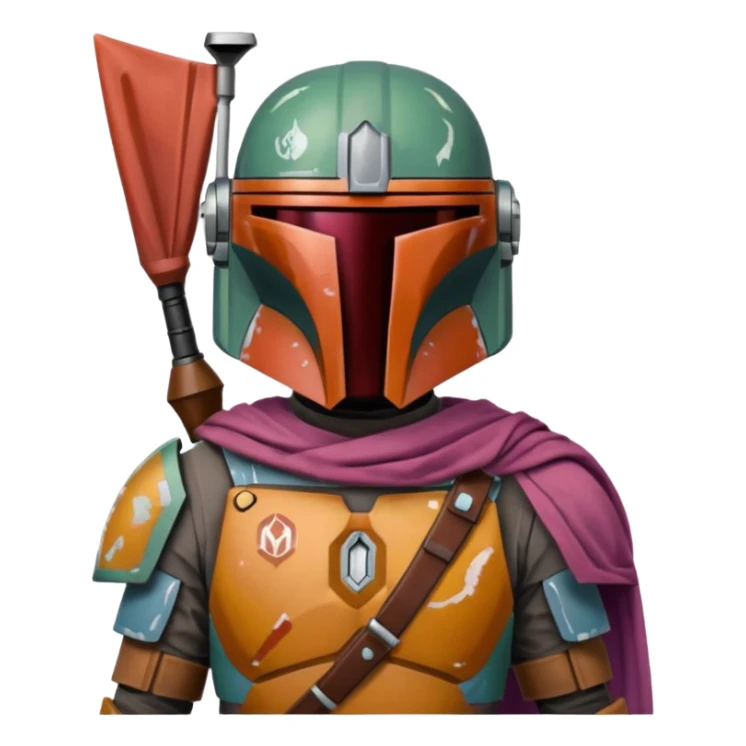mandalorian colororful outfit sticker