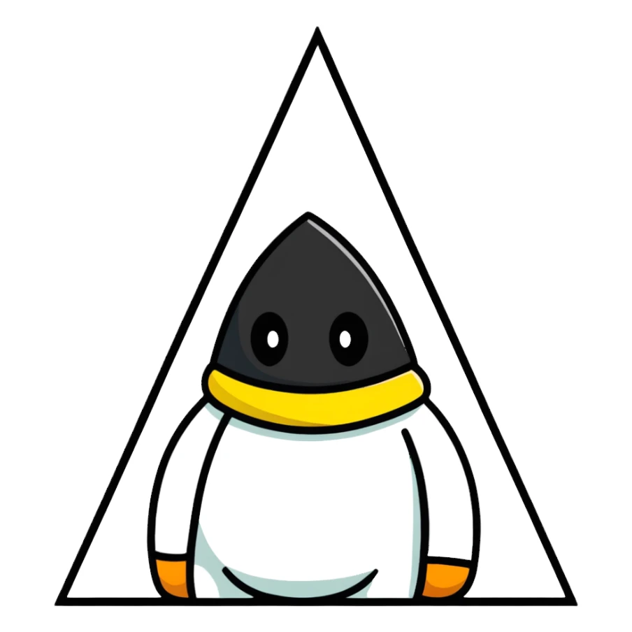 character with triangle head sticker