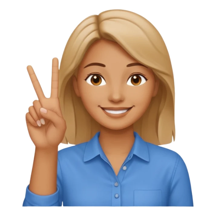 a woman says peace with her hand sticker