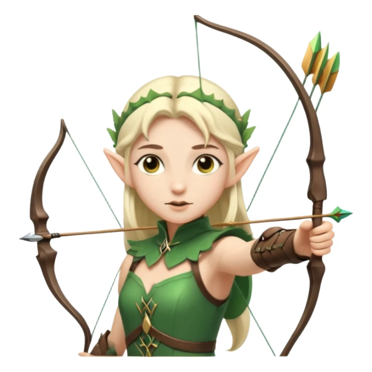 Elf archers with curved bows and arrows sticker
