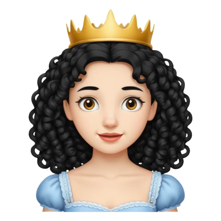 Princesa banca con el pelo rizado y el pelo negro con brackets sticker