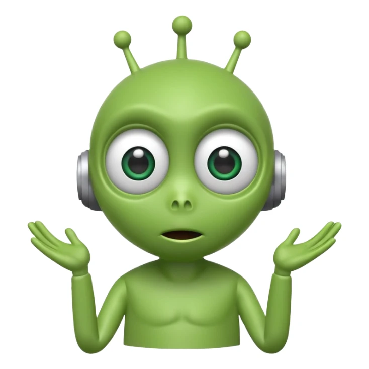 Little Green Men alien from Toy Story, saying 'ooooo' sticker