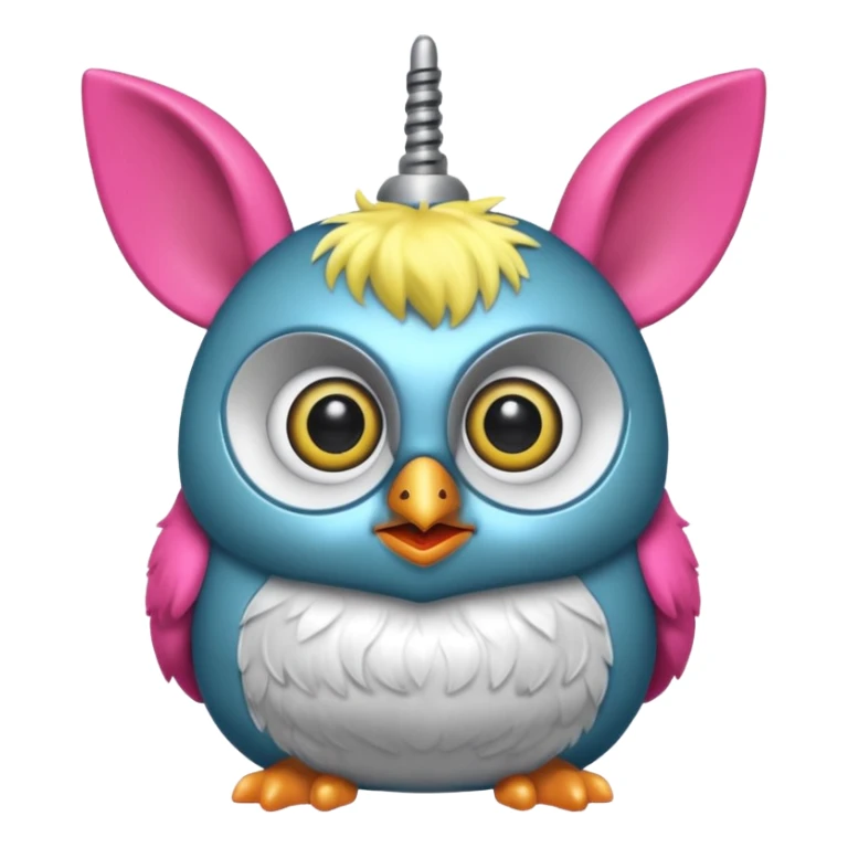Furby 2012 with clear antena 1 on head and tiny beak sticker