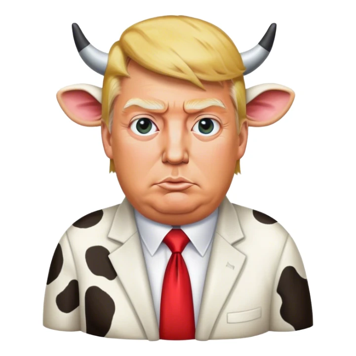 Donald trump with a cow body  sticker