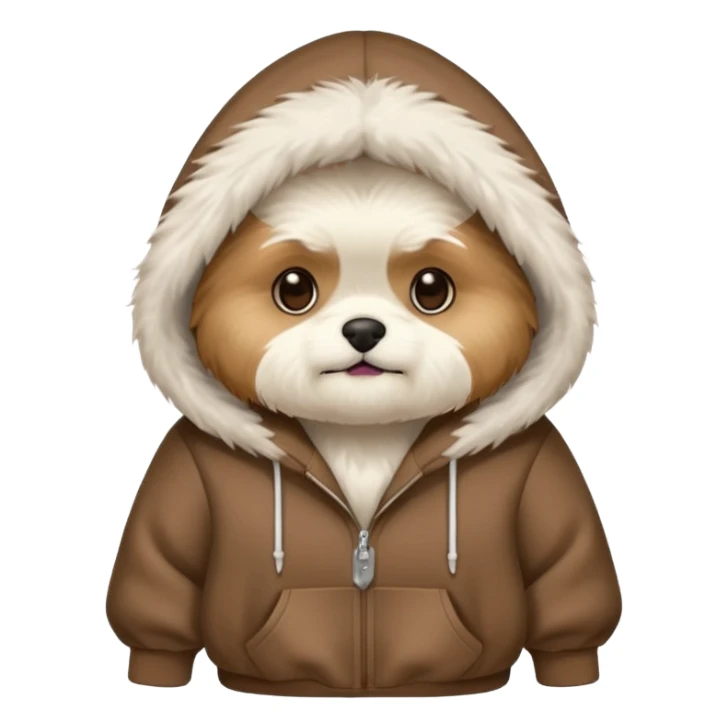 Shitzu wearing hoodie sticker