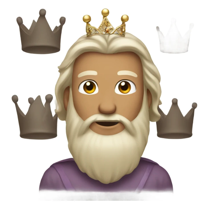 A men with beard and long hair with a princess crown  sticker