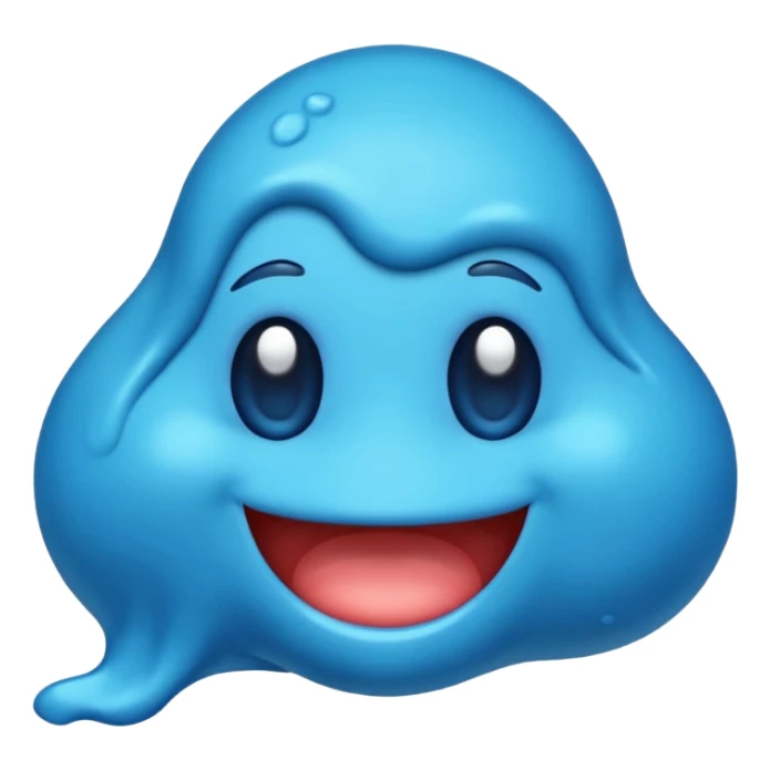 emoji con una textura irregular como un slime y con diferentes tonos de azul sin ojos sticker