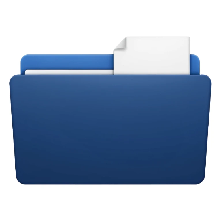 a dark blue file with white paper blank name label on it sticker