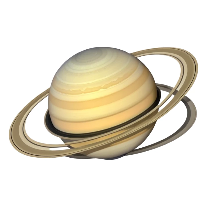 Saturn is a round planet realistically sticker