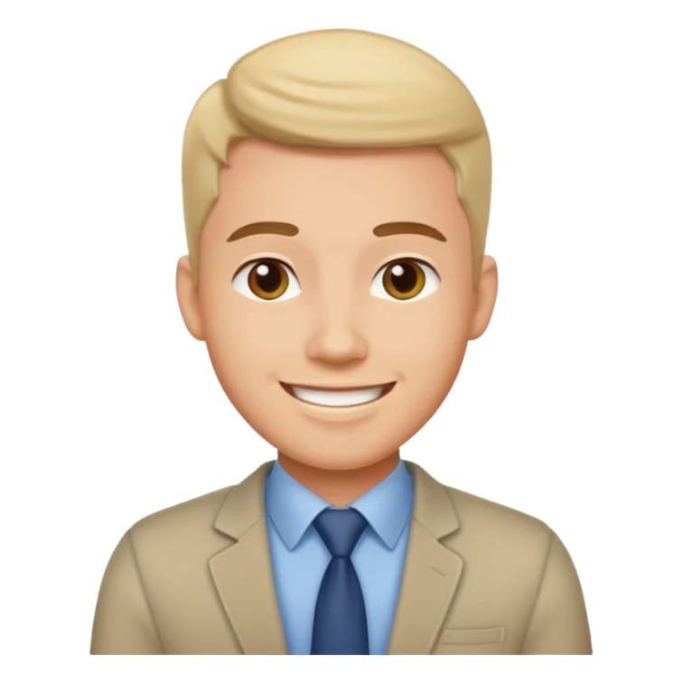 An outgoing office worker male in his late 20s, cheerful image sticker