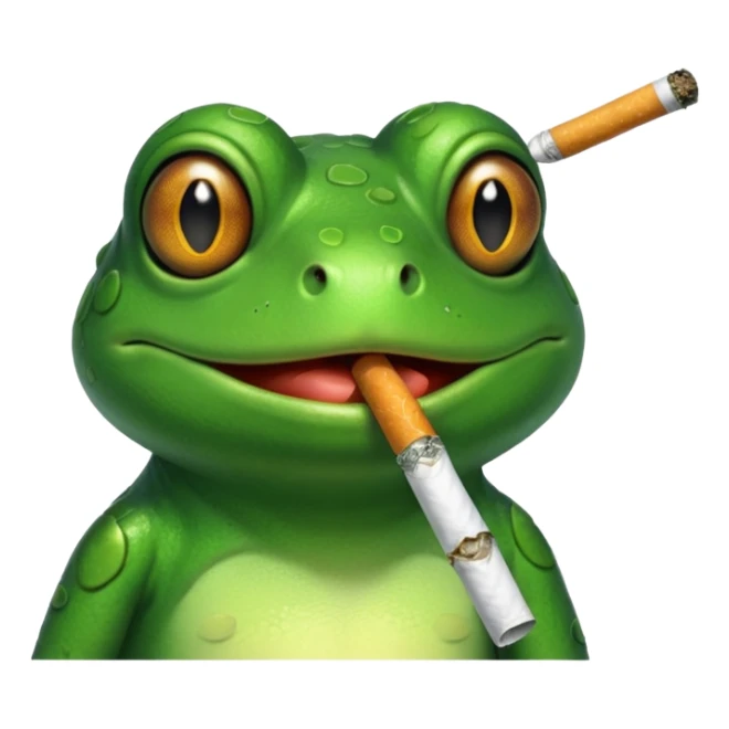 Frog with cigarette hanging out of mouth sticker