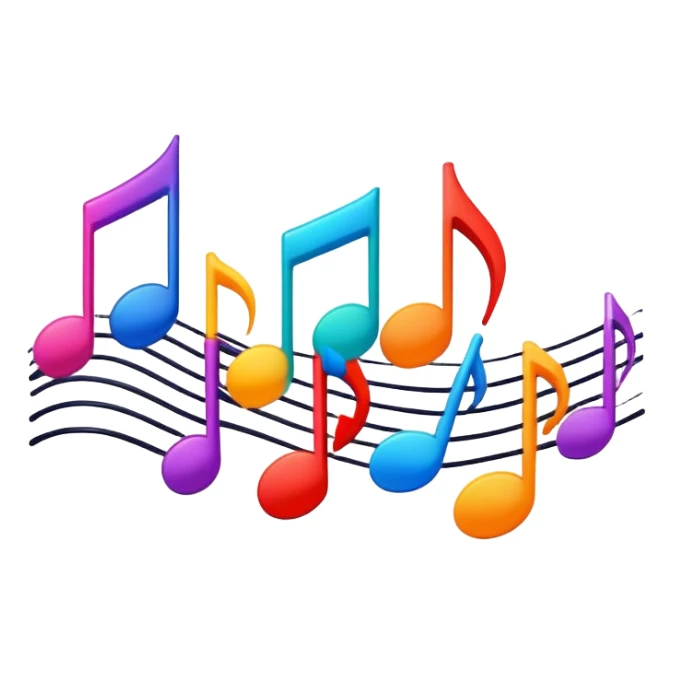 music beats with sound waves and musical notes sticker
