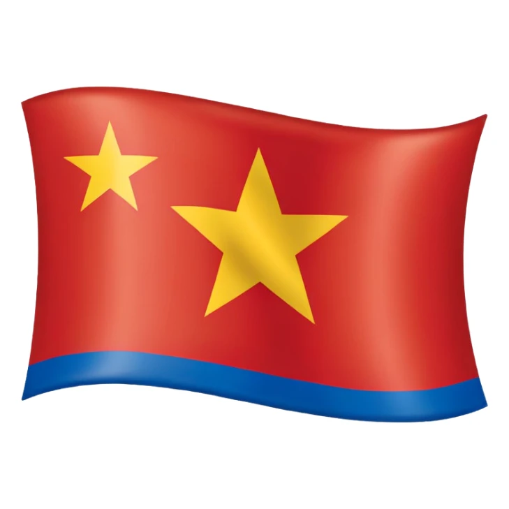 vietnam flag, but the lower half is painted blue sticker