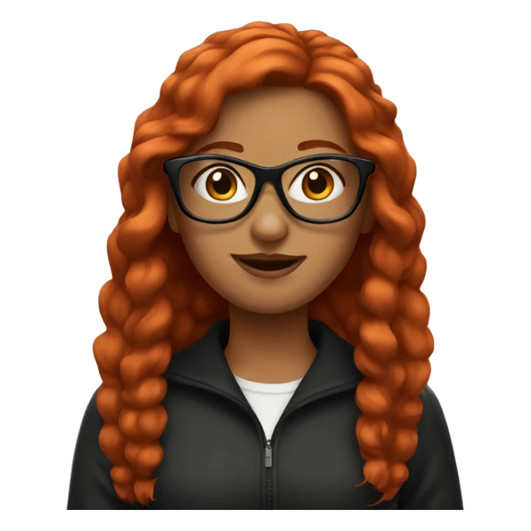 Red head girl with black glasses sticker