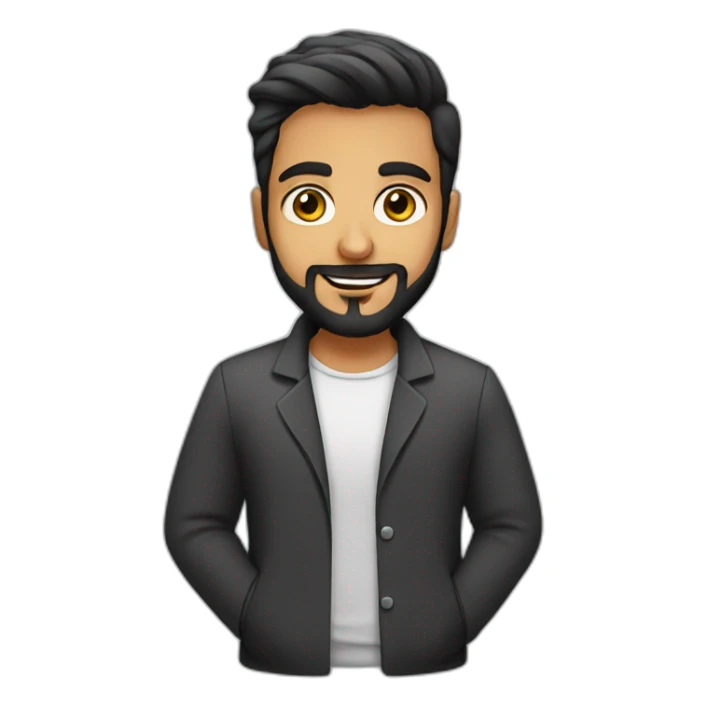 Young Arabic male Psychologist with a cute beard sticker