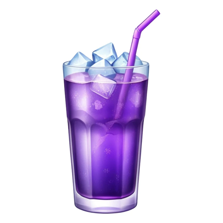 A glass of purple soda with crystals in it sticker