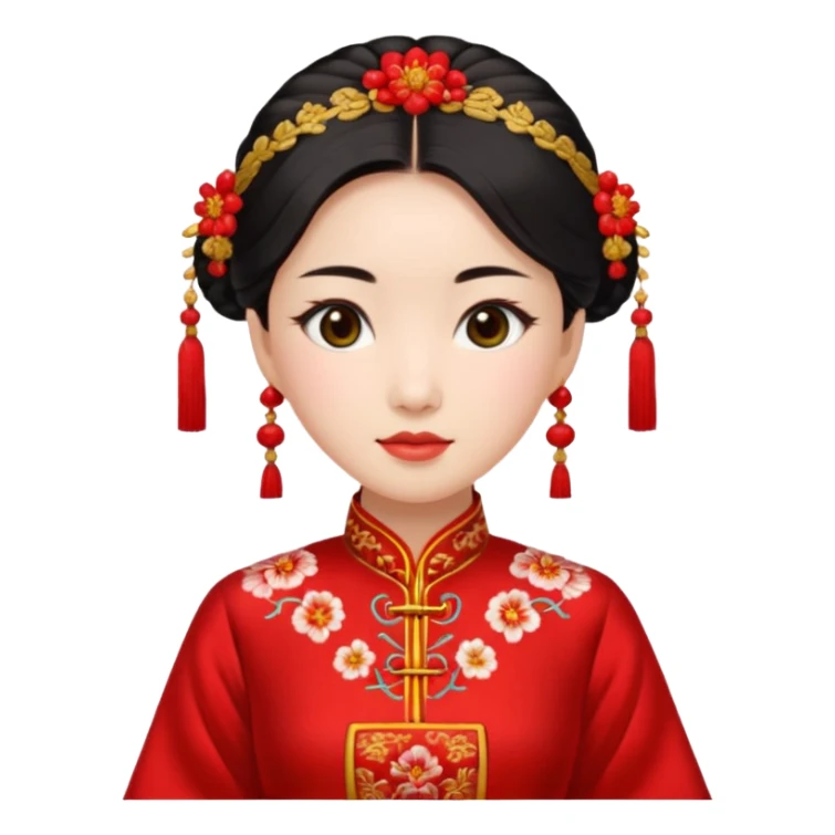chinese woman with traditional dress sticker