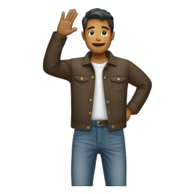 Person with jeans dropped half and saluting  sticker