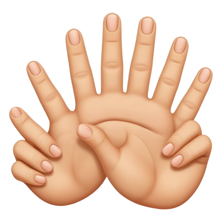 Should be like a simple hand emoji where the hands form an equilateral triangle with the two thumbs forming the top side and then the remaining four fingers on each hands meet at the middle going down. sticker