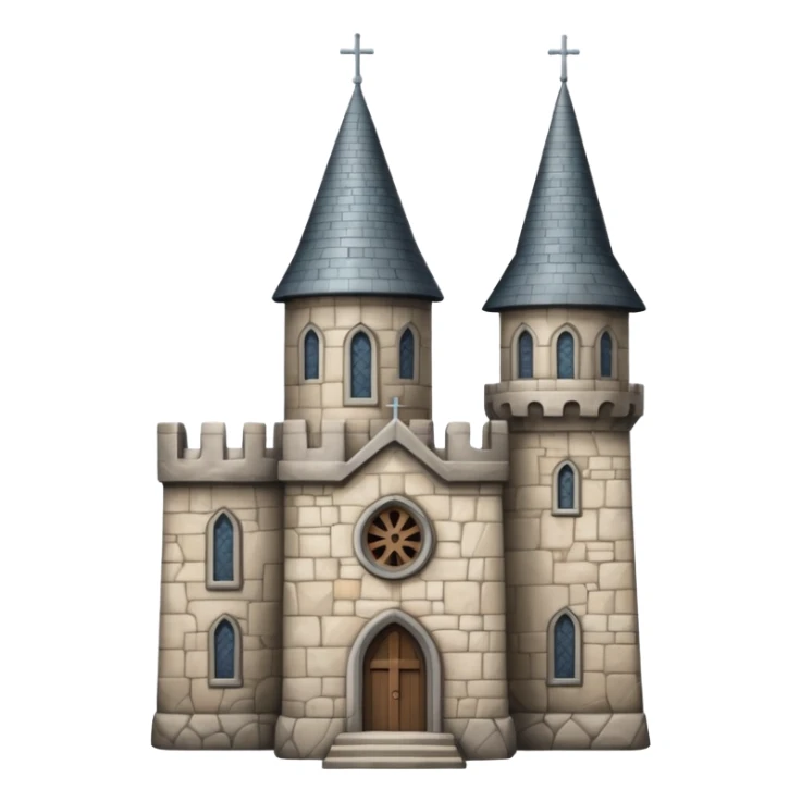church with turret castle spire sticker