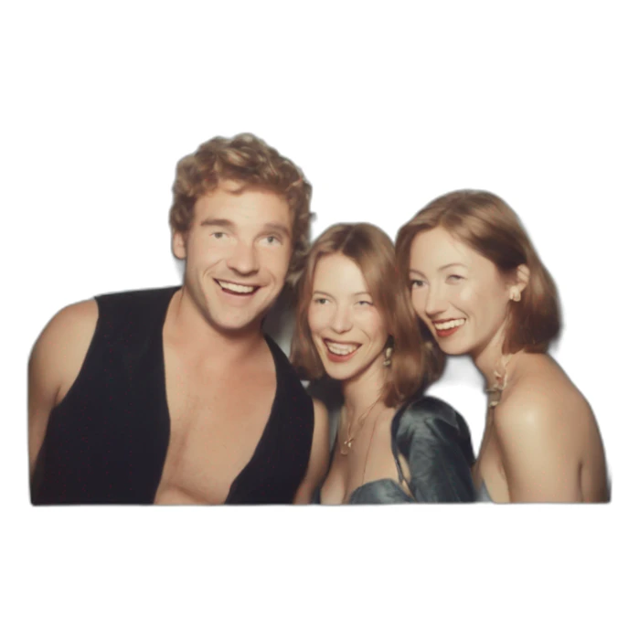 a party event in a polaroid frame sticker