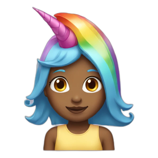 Girl-with-raibow-unicorn-hat sticker