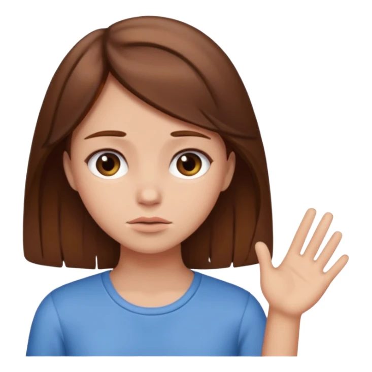Girl with brown hair saying no sorry  sticker