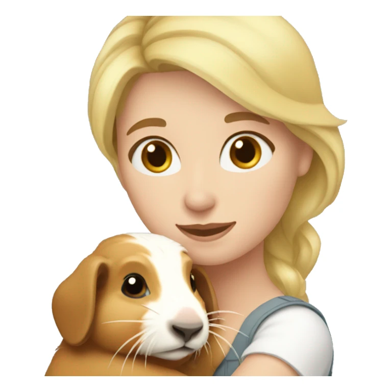 Blonde Woman hugging a guineapig sticker