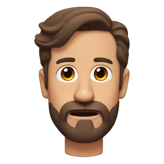 Ted lasso head frown brown hair beard sticker