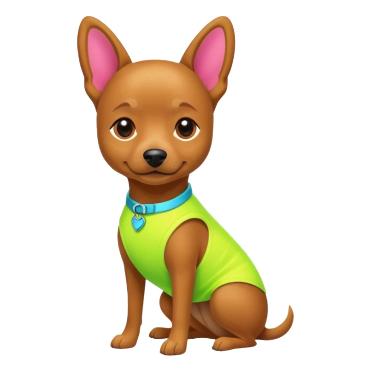 DOG wearring neon fashion dress sticker